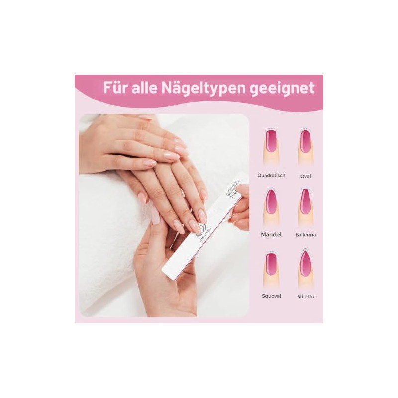 Pack of 18 Nail Files 100/180, Double Sided Disposable Nail