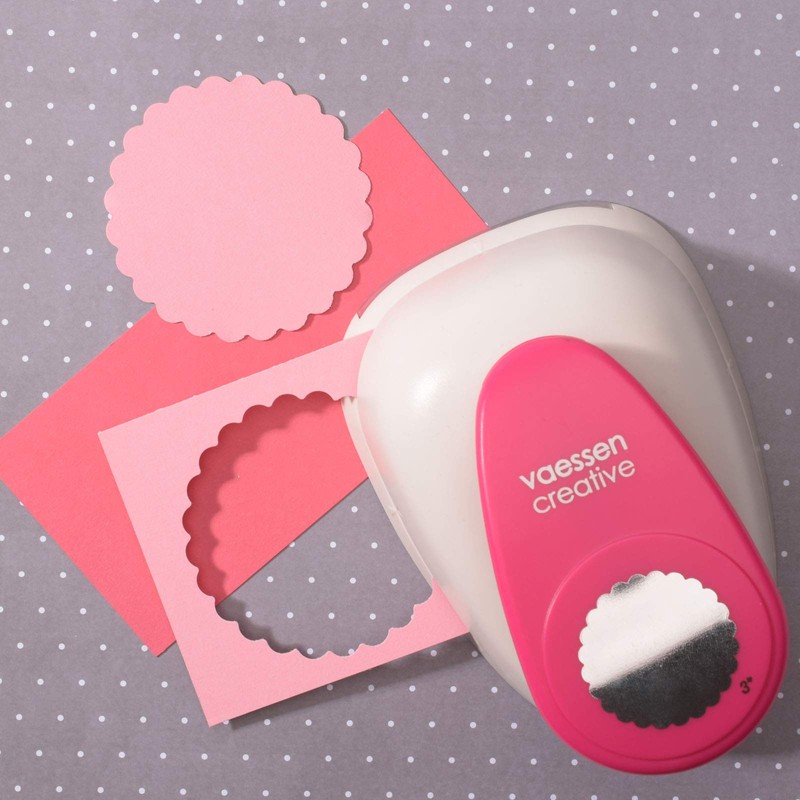 Vaessen Creative Craft Paper Punch Scalloped Circle Motive Puncher, Multi-Colour,