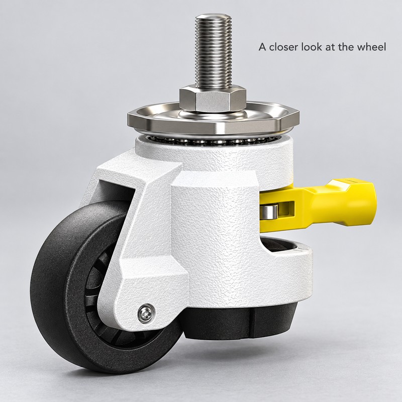 4 Pack Heavy Duty Retractable Leveling Casters, 2200 lb Capacity,