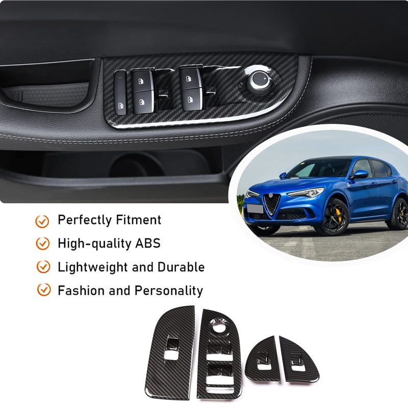 4 x Carbon fiber For Giulia 2016 2017 2018 ABS