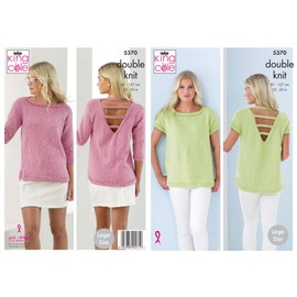 King Cole 5370 Knitting Pattern Womens Tops in Cotton Top DK