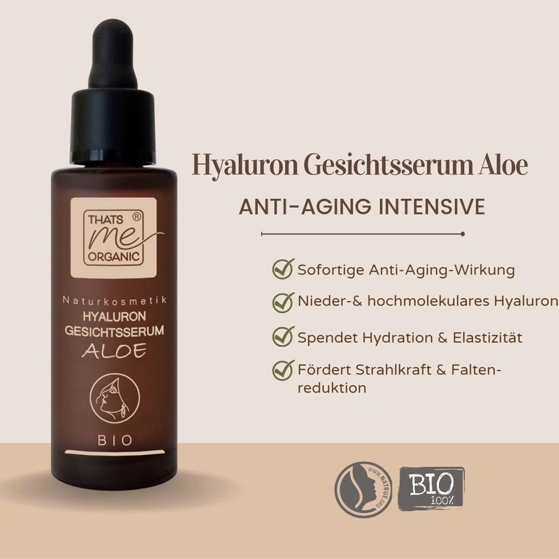 BIO Hyaluron-Gesichtsserum Aloe - Anti Aging - glättend & straffend