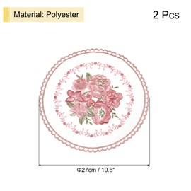 sourcing map 2Pcs Retro Lace Placemats, French Crochet Doilies Round Embroidered Hollow Cup Vase Table Mat for Dining Table Kitchen Party 10.6x10.6inch, Dusty Rose
