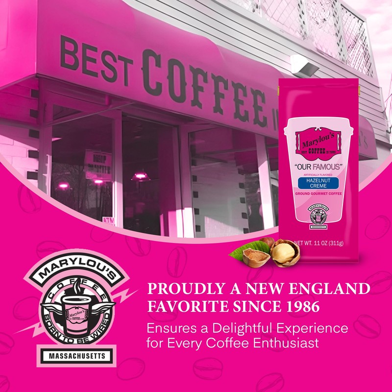 Marylou's Coffee – Hazelnut Creme Flavored Ground Gourmet Coffee –