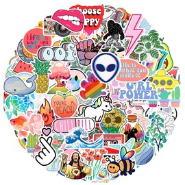 100PCS Cute Stickers for Water Bottles, Assorted Funny Vsco Aesthetic Stickers Packs, Vinyl Waterproof Decals for Computer Skateboard Luggage Laptop, Perfect presents for Kids, Teens, Adults