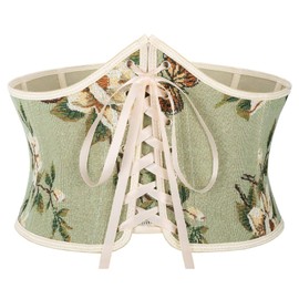 VONMELLI Corset Belt for Women Renaissance Floral Lace-up Underbust Black Corset Wide Waist Belt, XL