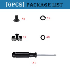 Fortunemee Football Back Plate Hardware, Football Backplate Screws Nuts with Truss Head Slotted Fasteners Washers Gaskets, Chicago Screws for Adult Size Youth Size Football Backplates Use, 6 Sets