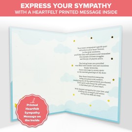 Decorably Gold Foil Embossed 5x8in Individual Pet Sympathy Card Cat Set with Adorable Cat Cutout, Sympathy Cards Set with Envelope and Stickers, with Printed Message Inside