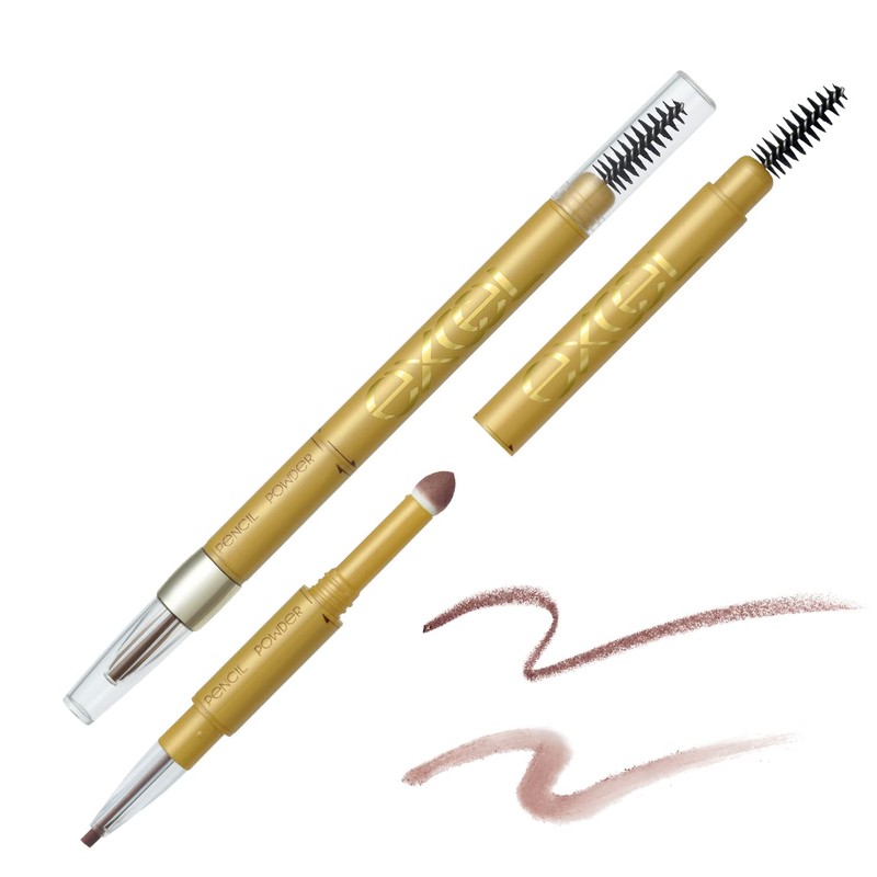 Excel Powder & Pencil Eyebrow EXPD14 (Mauve Brown) Eyebrow Pencil