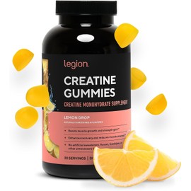 LEGION Creatine Monohydrate Gummies – Clean Chewable Creatine Supplement for Strength, Endurance & Muscle Recovery – 30 Lemon Drop Flavor Servings – No Artificial Flavors or Sweeteners.