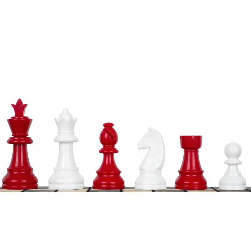 Sunrise Chess Staunton 6 Plastic Chess Pieces - Snow White