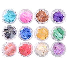 May Brown Mother of Pearl Nail Pieces 12 Colors M10101, Mixed Colors, 1 Piece / 메이브라운 네일자개 조각 12컬러 M10101, 혼합 색상, 1개