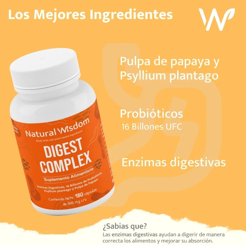 Digest Complex Enzimas Digestivas Probiticos Mejora Digestin, Reduce Inflamacin y