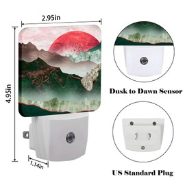 FSHVQKD Abstract Mountains Night Light,Plug Into Wall Decor for Stairway,Hallway,Kitchen,Dusk to Dawn Sensor Nightlights for Boys/Girls/Women/Men Room Gifts