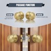 Moquin Flat Ball Passage Brushed Gold Door Knob No Lock,