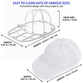Hat Washer Cage Hat Cleaner for Baseball Caps Fit for Adults and Kids Hats, White