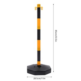 YIYIONCE 6 Pack Safety Bollards Traffic Cones with 5 Chain Plastic Safety Bollard Post with Fillable Base 33.5" Yellow & Black Safety Barrier Post Chain Safety Barriers 10 x S-Hook | US Stock