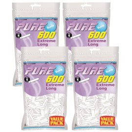 PURE Slim Extreme Long Filter 6mm x 30mm Value Pack 600 x 4 Pack for Hand Winding