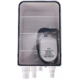 Amarine Made 12V 750GPH Boat Marine Shower Sump Pump Drain Kit Box System Multi-port Inlet