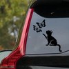 Cat Butterflies Vinyl Decal Sticker for Windows, Car Sticker, Cars