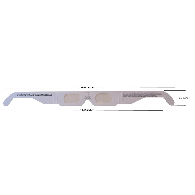 Fireworks Diffraction Glasses - 25 Rainbow Hearts (Plain White Frames)