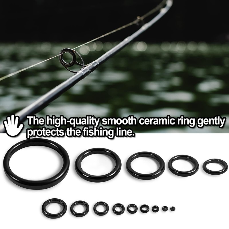 9KM DWLIFE Fishing Rod Repair Ceramic Guide Ring 28pcs Replacement