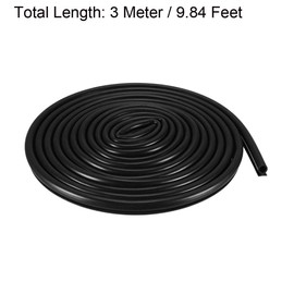 uxcell T-Slot Mount Window Weatherstrip Seal 7mm Bulb Bubble for 6mm Slot 3 Meters Long Black