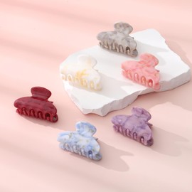 6 Stück Haarklammern Kleine Haarklammer für Damen Frauen und Mädche Mini-Haarspangen Hair Clip Accessoires Acrylklammer Starker Halt Rutschfeste Haarklammern für Mittleres und Dünnes Haar