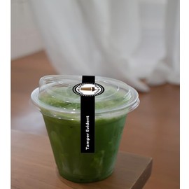 Safe Secure Tamper Evident Seals,Drink-Safety Food Coffee Milk Tea Ice Cream Seal Labels with Middle Protection for Freshness,to Go Cup,9x1 Inch,500 Pcs