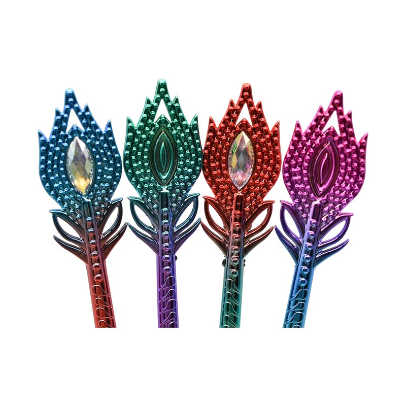 Lopenle 24 PCS Colorful Peacock Gel Pens Fancy Feather Pens