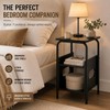 Small Side Table, Narrow End Table with 3-Tier Storage, Coffee