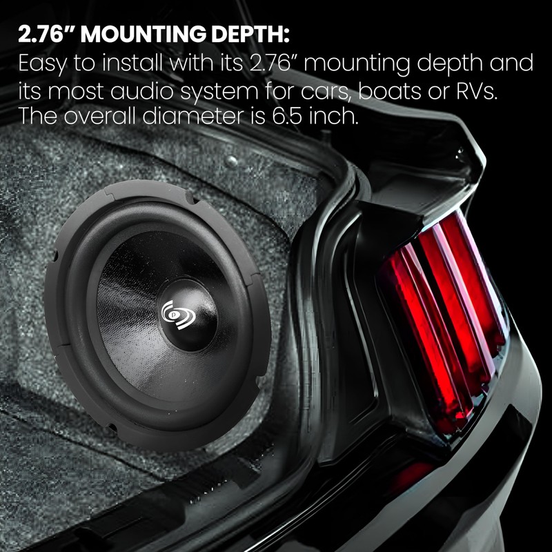 Pyle 6.5" Car Audio Speaker Midrange - 300 Watt High