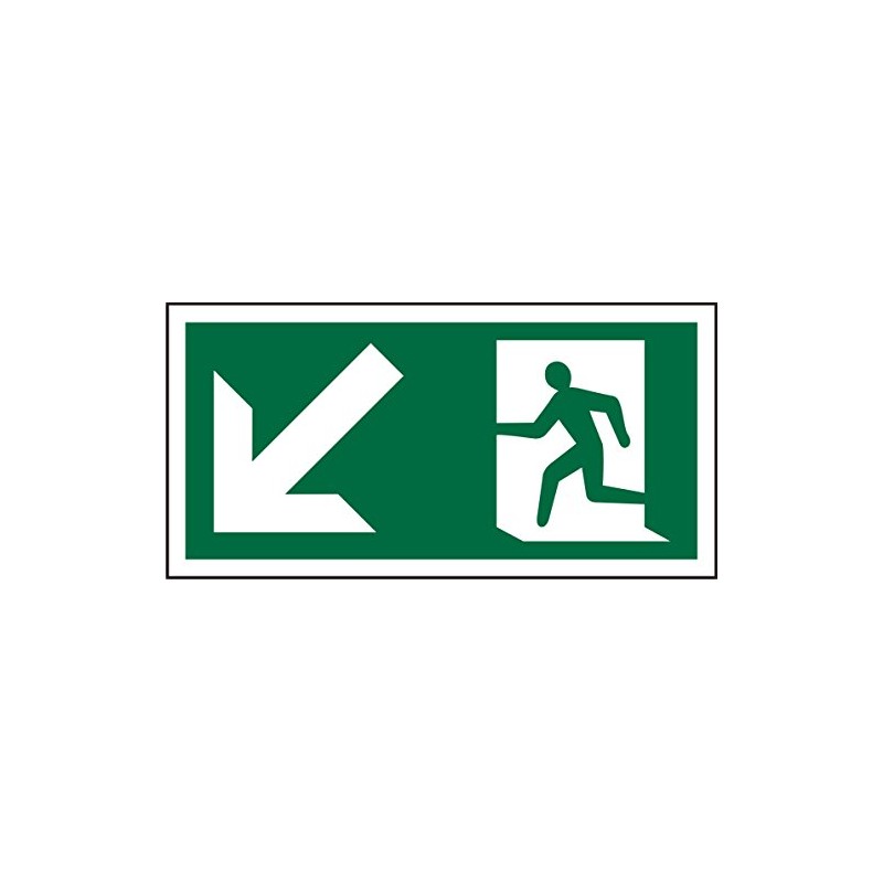 Seco Fire Exit - Arrow Pointing Down & Left &