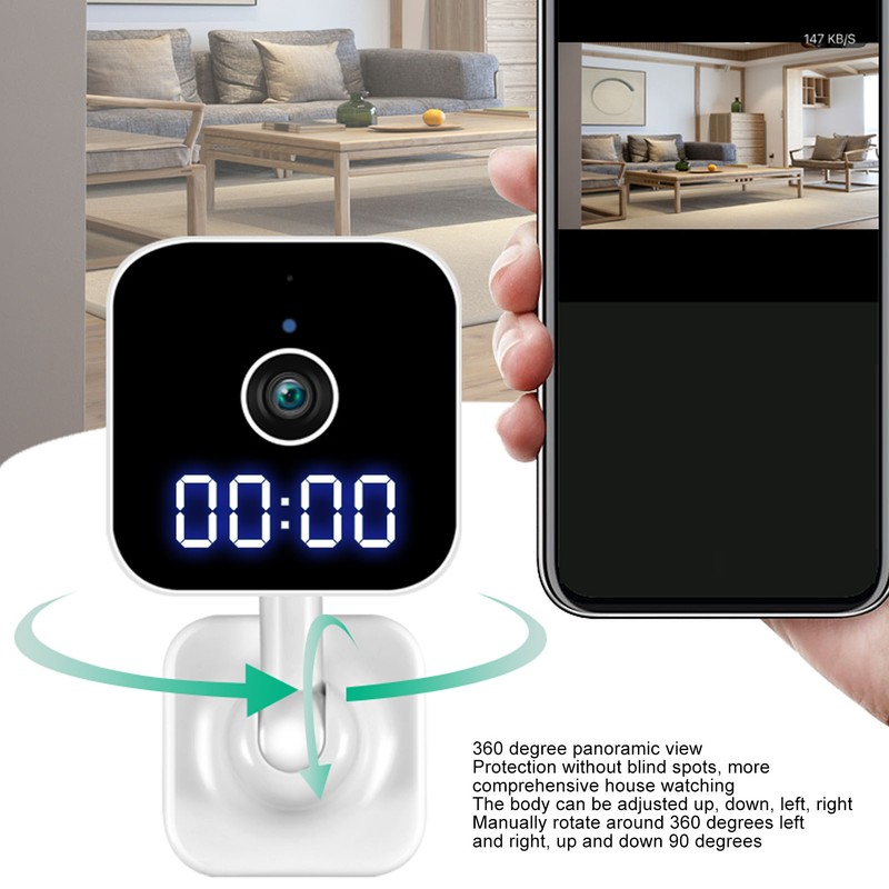 WIFI Home Security Camera ABS Clock Wall Plug in Camera