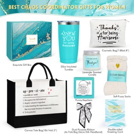 Suhctuptx Thank You Gifts for Women & Employees - Appreciation Gifts with Canvas Tote Bag & Awesome Tumbler