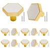SWZHAI 12 Pcs Gold Knobs for Dresser Drawers, Brushed Brass