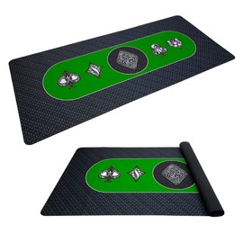 EasyGo Product Poker Table Top Pad � for Texas Holdem Casino Style � 78� X 36�Rectangle � Portable Rolling Rubber Folding Mat � Professional 3 Layers-Includes Carry Bag, 72 Green