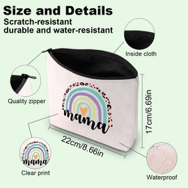 LAKJUOZ 1 Piece Canvas Cosmetic Bag Multifunctional Small Makeup Bag Travel Toiletry Bag Women's Make Up Bag with Zip Organiser Bag, White