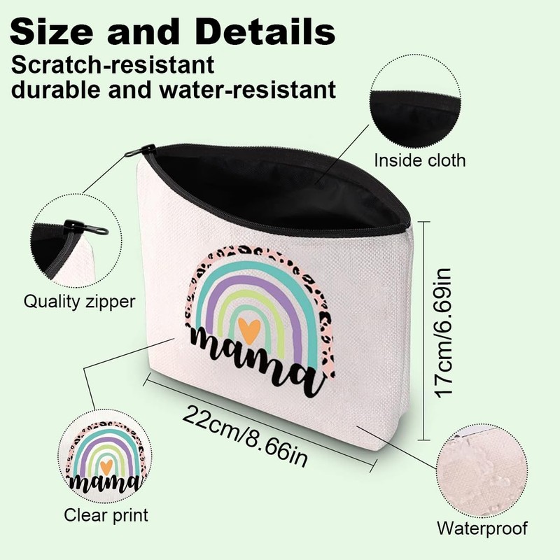 LAKJUOZ 1 Piece Canvas Cosmetic Bag Multifunctional Small Makeup Bag