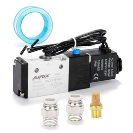 AIRIX 3V210-08 Pneumatic Solenoid Valve AC110V, 2 Position 3 Way, 1/4" NPT, Pilot-Operated Single Coil, Fast Response Electric Air Valve Out Of Line & Quick Connect Fittings