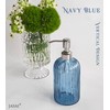 JASAI 18Oz Navy Blue Glass Soap Dispenser for Kitchen &