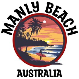 CafePress Manly Beach Australia (With Black Lettering) Large Zipper Toiletry Pouch, 12.5" x 8.5"