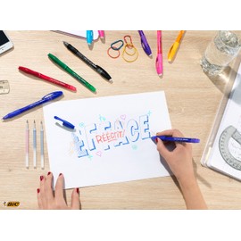 Bic 944017 Gel Pen 0.3 mm (One Piece) with 2 Refills (Gel Ocity Illusion, Blue