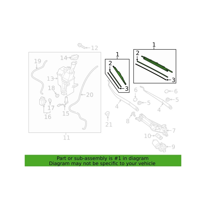 Hyundai, Genesis Genuine Windshield Wiper Blade LEFT Driver Side G80