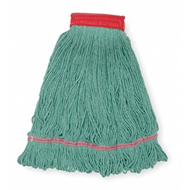 Tough Guy 1TYP7 Wet Mop, Large, Green, Looped End