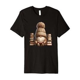 Librarian Gnome Book Reading Accessories for Book Lover Premium T-Shirt