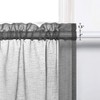 Charcoal Gray Short Sheer Curtains 36 Inch Length for Kitchen