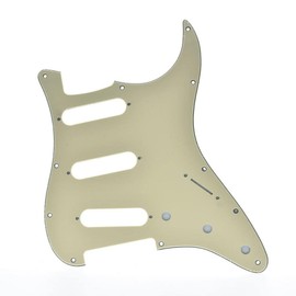 KAISH 11 Hole ST/Strat Style Pickguard SSS Pick Guard for USA/Mexico Stratocaster/Strat Aged White 3 Ply
