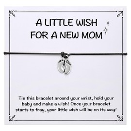 New Mom Gift, A Little Wish Bracelet for New Mom, Pregnancy Gift for Mom to Be, New Mom Gifts for Women After Birth, First Time Mom Gifts, Expecting Mom Jewelry, Black