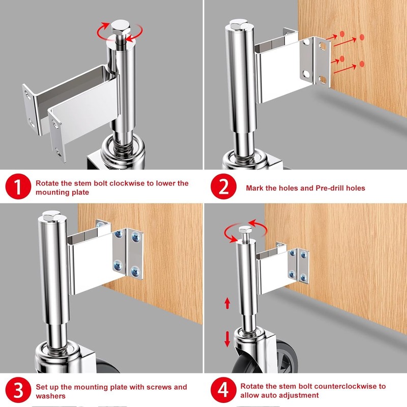 Homhoo Spring Loaded Gate Casters 3” Heavy Duty Gate Caster